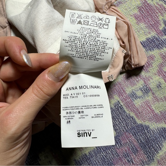 Anna Molinari Womens Mini Dress Ruffle Pleated Short Sleeve Lace Lined in Peach - Picture 12 of 16